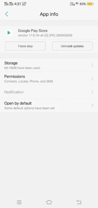 Kuidas parandada viga "Kahjuks on Google Play teenused peatunud"?