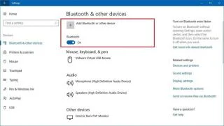 A Bluetooth használata Windows 10 rendszeren