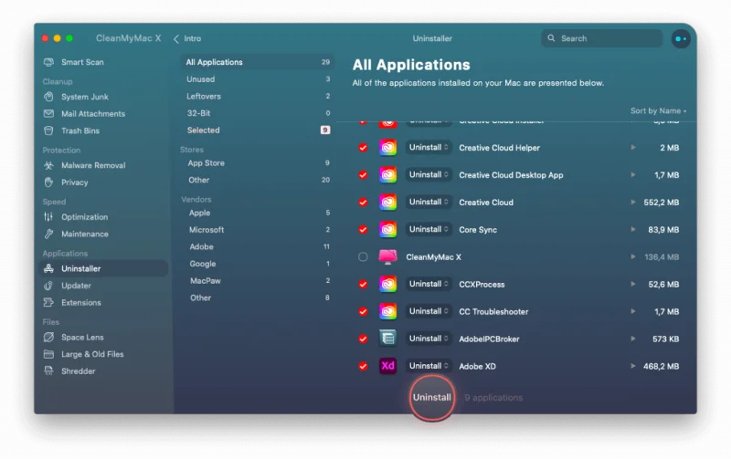Jak odebrat Adobe Creative Cloud z Mac