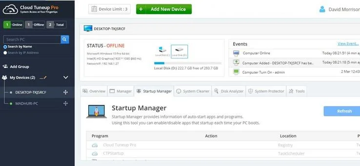 Сканирайте интернет бисквитките и системния регистър с Cloud Tuneup Pro