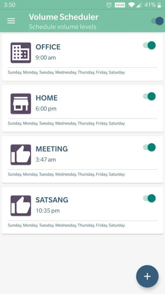 Jak naplánovat úrovně hlasitosti v systému Android?