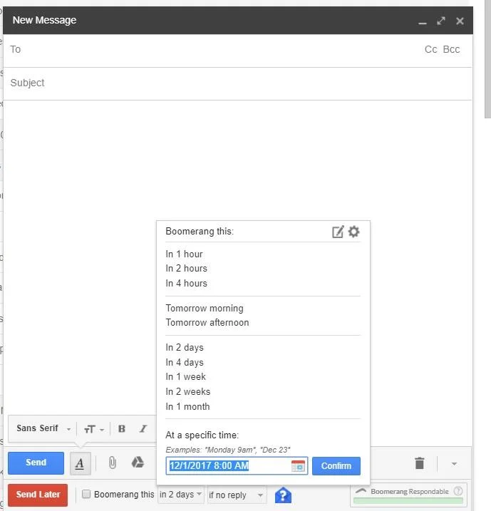 Πώς να προγραμματίσετε ένα μήνυμα ηλεκτρονικού ταχυδρομείου στο Gmail χρησιμοποιώντας το Boomerang