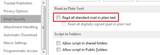 Как да покажете пощата като обикновен текст в Outlook