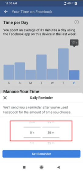 Kako dobiti opomnike v aplikacijah družbenih medijev, da omejite uporabo