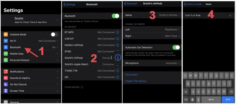 Как да промените името на Bluetooth на iPhone?