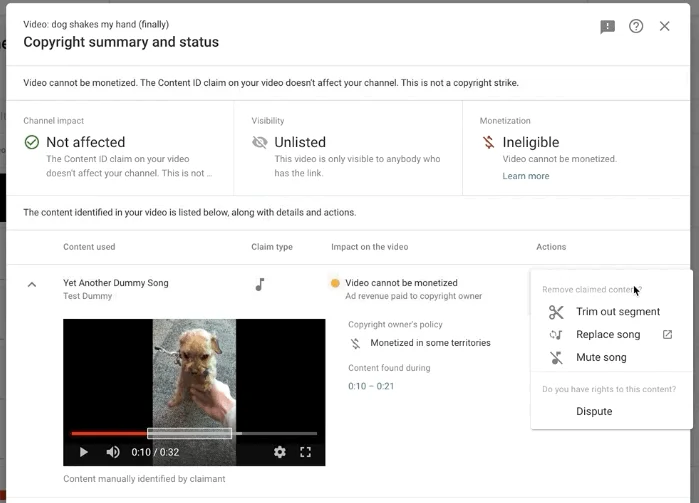 Новата актуализация на YouTube относно иска за авторски права