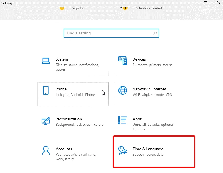 A nyelvi beállítások megváltoztatása a Windows 10 rendszerben
