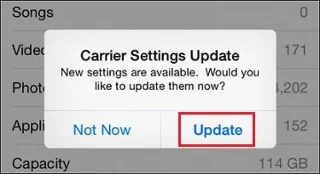 Aktualizace nastavení operátora