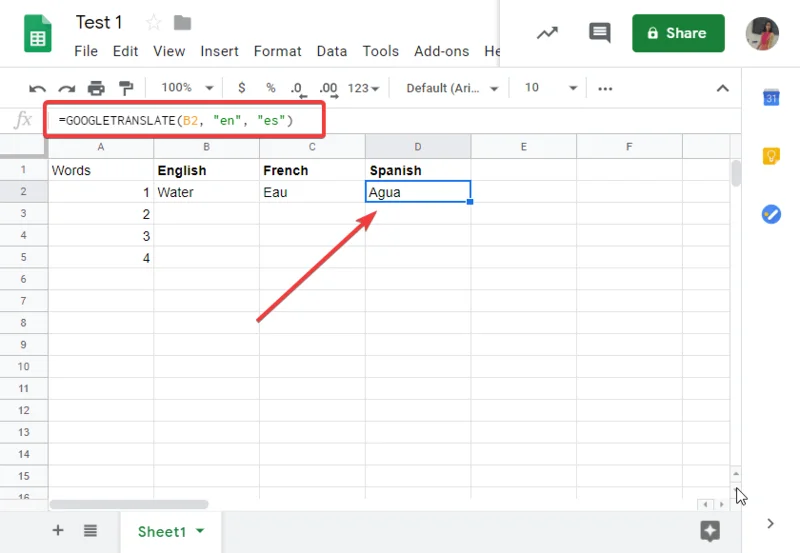 Hvernig á að breyta Google Sheets í þýðanda
