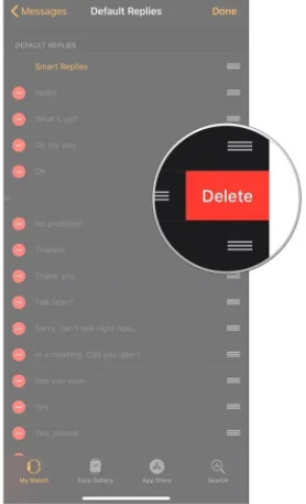 Hur du skapar dina egna meddelandesvar för Apple Watch