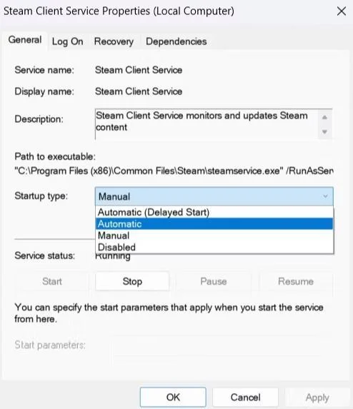 Jak opravit chybu služby Steam v systému Windows 11?