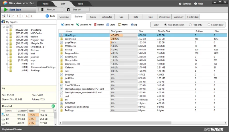 Hvordan analysere diskplass i Windows 10, 8, 7 og xp
