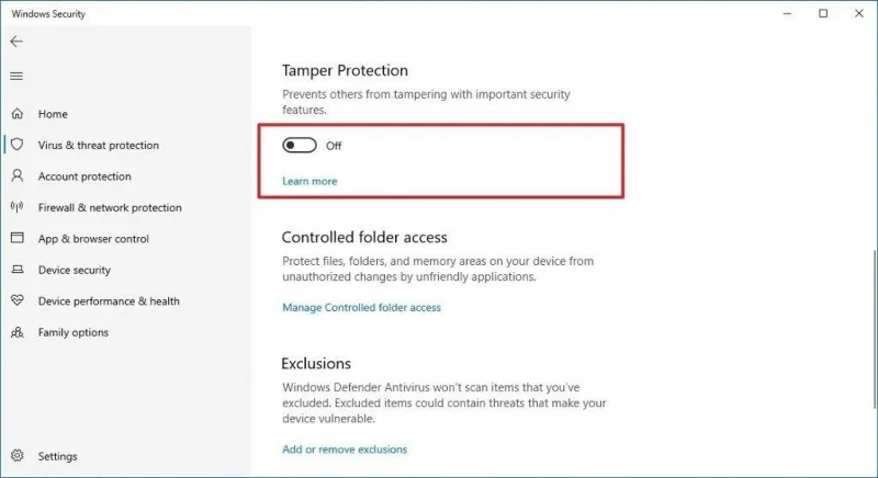 Hva er sikkerhetsfunksjonen for sabotasjebeskyttelse på Windows 10?