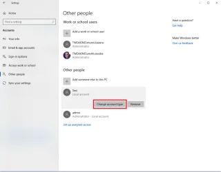 Kako promijeniti vrstu korisničkog računa u sustavu Windows 10