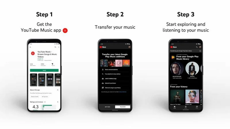 Kaip perkelti muziką iš „Google Play“ muzikos į „YouTube Music“?