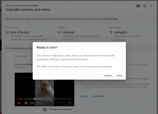 Новата актуализация на YouTube относно иска за авторски права