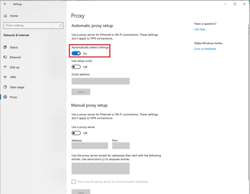 Windows ei pystynyt havaitsemaan verkkovälityspalvelimen asetusvirhettä automaattisesti?  Tässä on korjaus