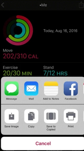 Koraki za nastavitev skupne rabe dejavnosti na Apple Watch