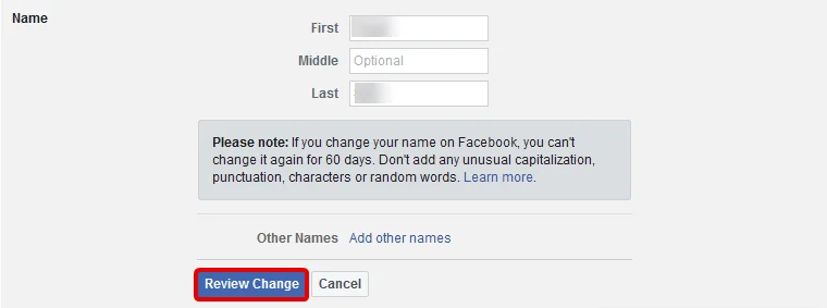 Hur man ändrar ditt namn på Facebook