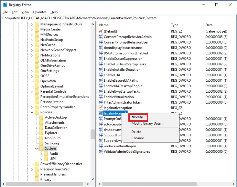 Koraki za spremembo sporočila in pisave na prijavnem zaslonu v sistemu Windows