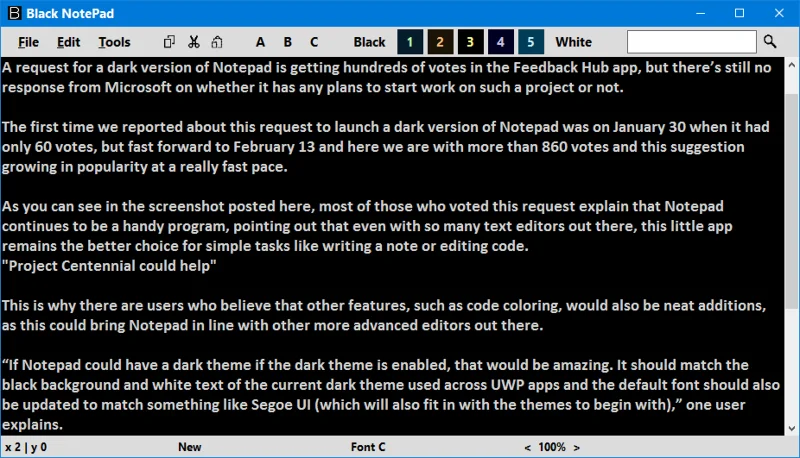 Як отримати альтернативу чорному блокноту для Windows 10?