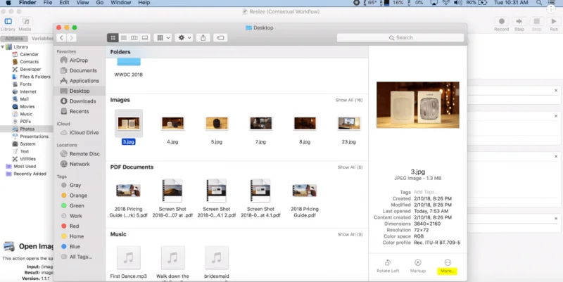 Si të ndërtoni një veprim të shpejtë të personalizuar në MacOS Mojave