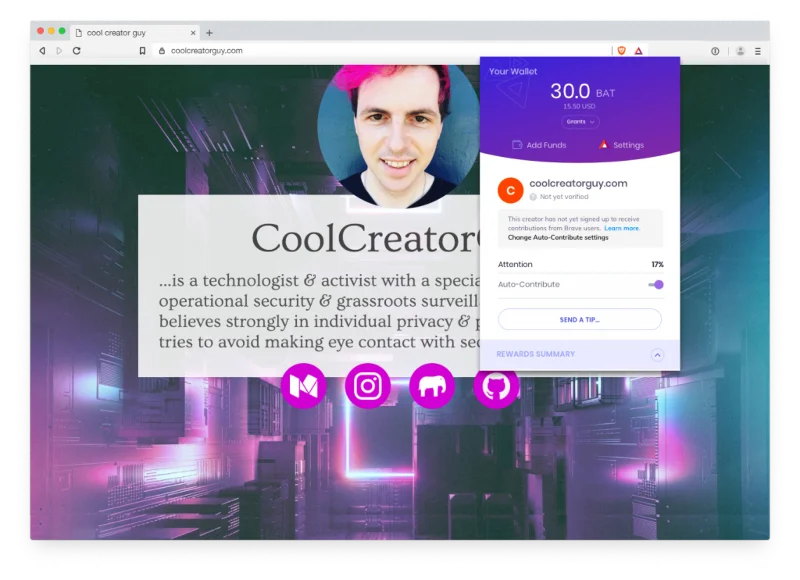 Bli belönad för att du surfar på Internet, säger Brave Browser!