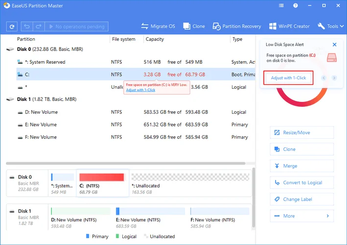 Як розширити диск C у Windows 10 без форматування?