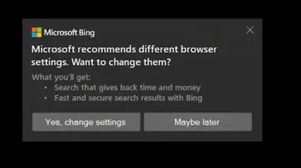 Изскачащи прозорци с препоръки за браузър/търсачка на Windows 10 – как да ги спрем?