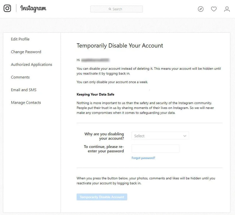 Sådan sletter du din Instagram-konto