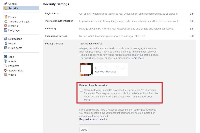 Как да добавите наследен контакт, за да поддържате акаунта си във Facebook жив завинаги