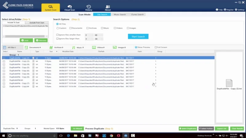 Jak najít duplikáty v souborech ZIP