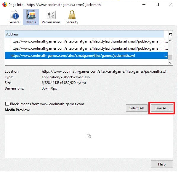 Veiksmai, kaip atsisiųsti įterptuosius „Flash“ failus per naršyklę