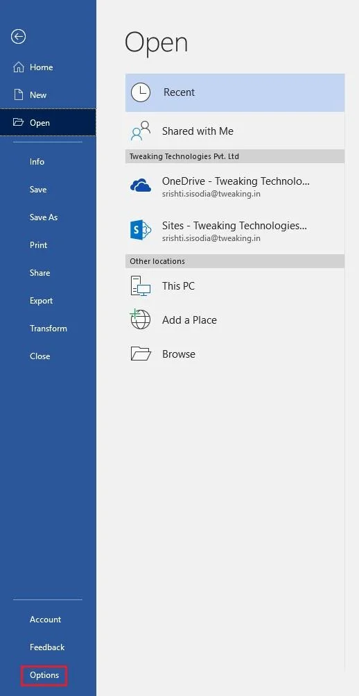 Veiksmai, skirti atkurti neišsaugotą „Word“ dokumentą sistemoje „Windows 10“.