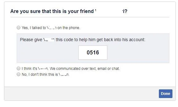 Återfå åtkomst på Facebook-konto med betrodda kontakter