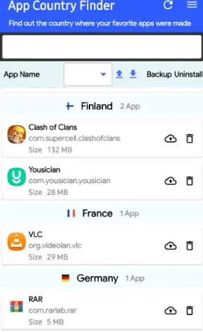 Как да намерите държавата на произход на приложението в устройство с Android