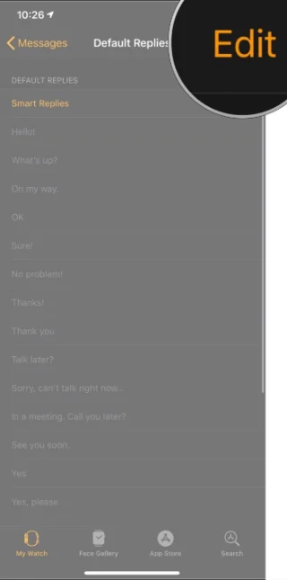 Hur du skapar dina egna meddelandesvar för Apple Watch