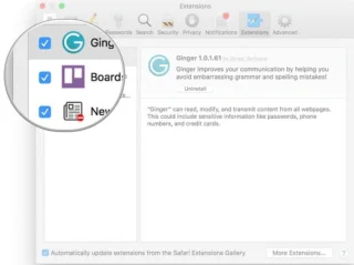 Kuinka lisätä laajennuksia Safariin?