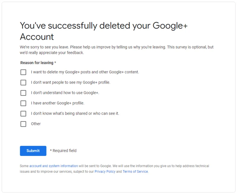 Как да изтриете акаунта си в Google+