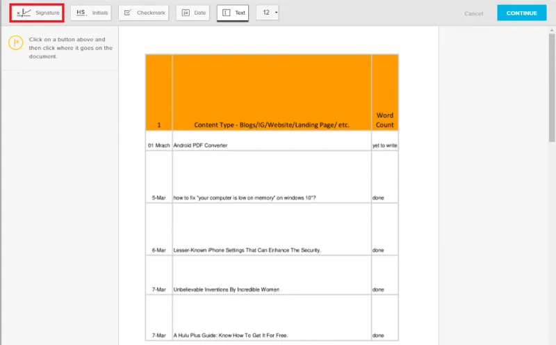 Hvernig á að skrifa undir PDF stafræna undirskrift