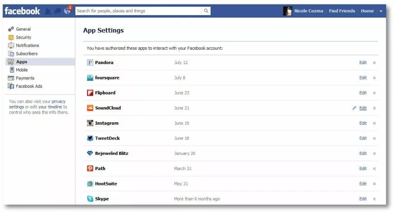 Как да премахнете веригата на акаунт във Facebook от приложение