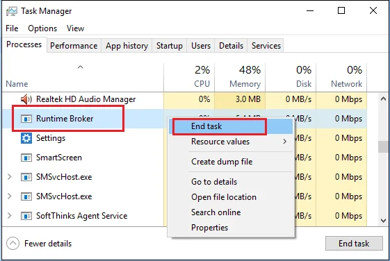 Як виправити високу завантаженість ЦП Runtime Broker у Windows 10