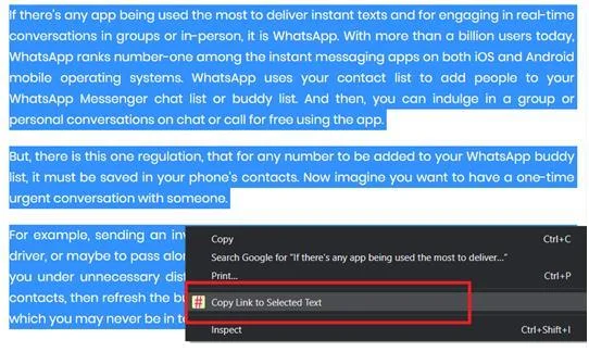 Hvernig á að tengja beint við texta á Chrome vefsíðu Hvernig á að tengja beint við texta á Chrome vefsíðu