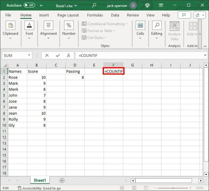 Как да разберете дали стойността е в списък в Excel
