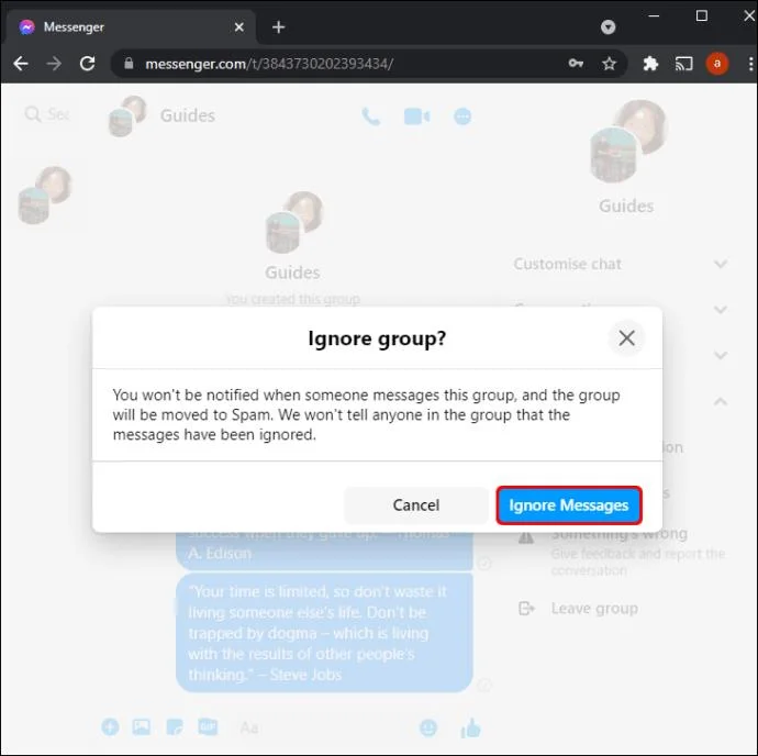 Как да напуснете група във Facebook Messenger