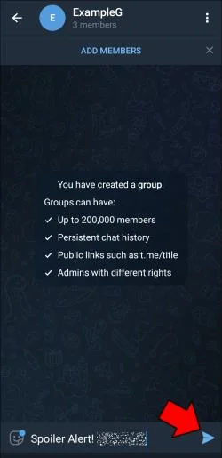 Как да използвате етикета спойлер в Telegram