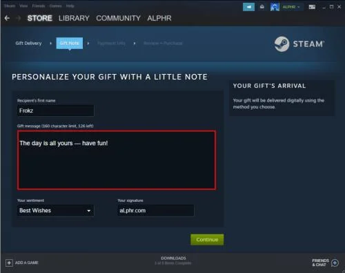 Jak darovat hru Steam