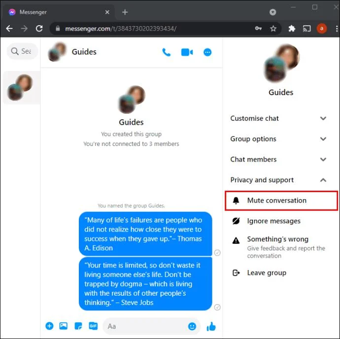 Как да напуснете група във Facebook Messenger