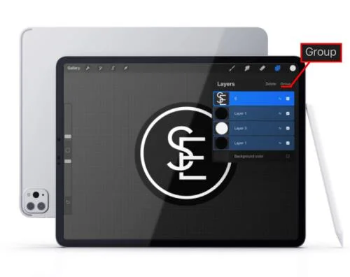 Kā Procreate izvēlēties vairākus slāņus