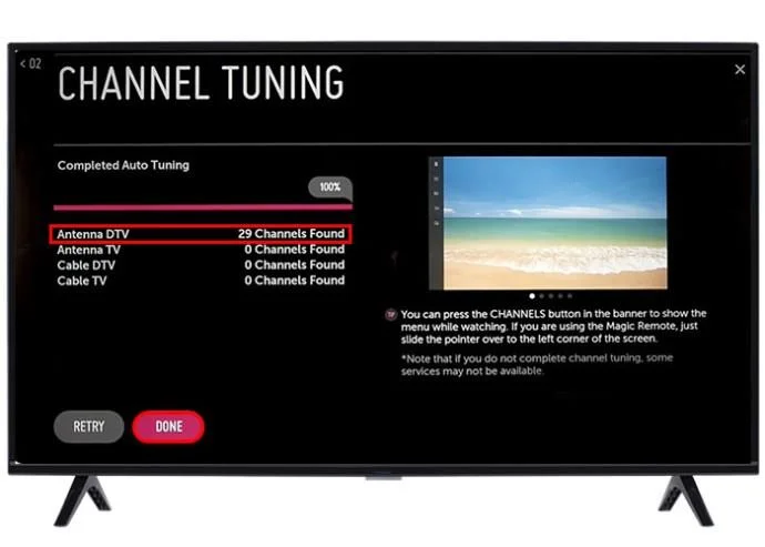 Как да получите местни канали на телевизор LG